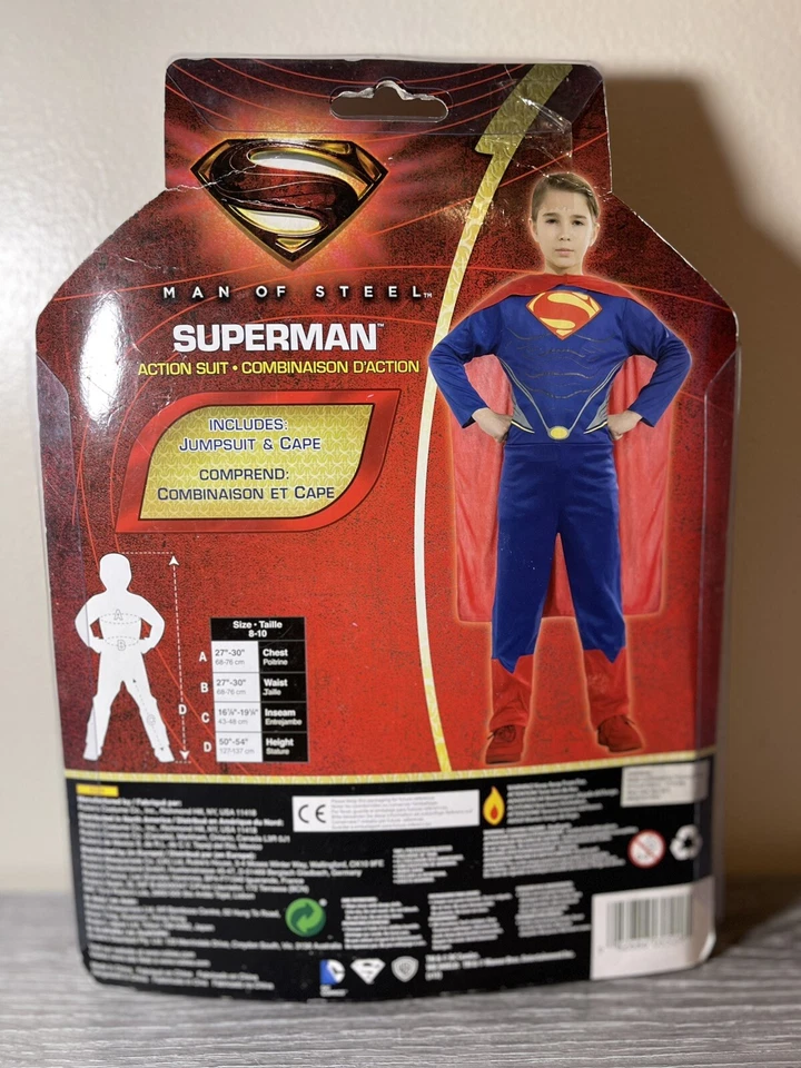 Disfraz de Superman Traje de Acción Kit Hombre de Acero Película Halloween Niño 8-10 Foto 2 de 2