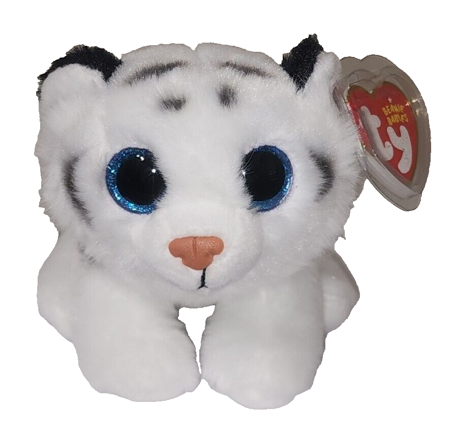 TY Tundra Tiger Plüschtier – Beanie Babies Sammlerfigur, 15 Cm, Weiß
