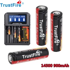 TrustFire 900mAh 14500 3.7V Li-ion Rechargeable Battery With PCB Batteries