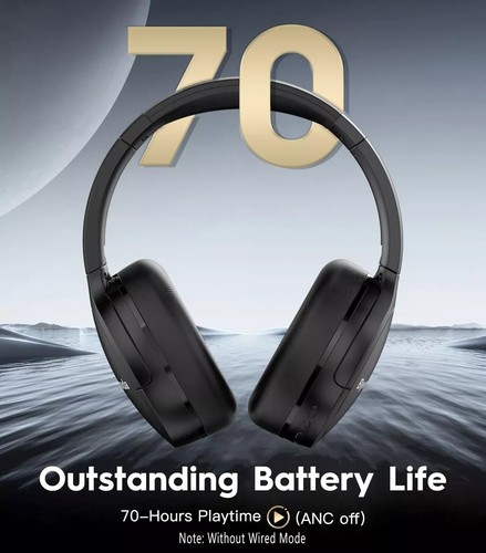 Active Noise Cancelling Headphones Wireless Bluetooth Over-Ear Headphones - Picture 6 of 10