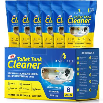 Toilet Tank Cleaner - 6-Uses. Removes Rust Minerial Deposits Hard Water Stain...