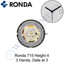 Genuine Ronda 715 Watch Movement Swiss Parts/Swiss Made (Multiple Variations) 