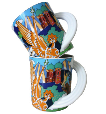 2 Kaffeebecher Rosenthal Cupola City Cup München Nr. 5 Brigitte Doebe