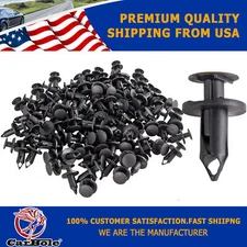 Car 120PCS 8mm Hole Plastic Rivet Fastener Fender Bumper Push Pin Clip