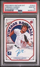 2023 Onyx Extended AUTO Blue Ink LORENZO CARRIER Miami Hurricanes PSA 10 GEM