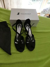 Anna Fredrich Tanz Tango Schuhe Sandalen Pumps NEU Gr.41 schwarz Leder Riemchen