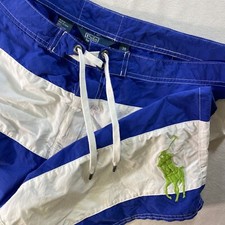Polo Ralph Lauren Men  s Size 38 Boardshorts Swim Shorts Blue Cargo Big Pony VTG
