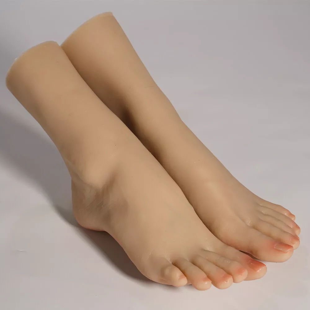 Platinum Silicone Foot Model Female Feet Realistic Display 22cm Bendable  Toes