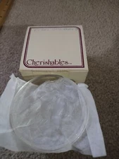 Henco Cherishables Clear Acrylic Trinket Box Engraved Parakeets Vine Heart~NOS