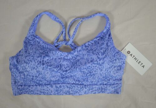 NWT $54 Sz 1X Athleta D-DD Solace Printed Sports Bra Lavender Periwinkle #531137 - Picture 1 of 8