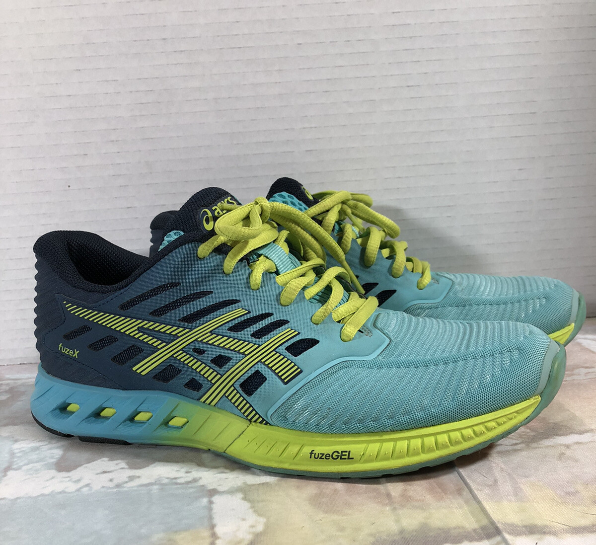ASICS Fuzex T689N Turquoise/Neon Green FUZEgel Women's Running Shoes US  Size 6.5 | eBay