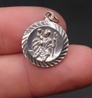 Old Vintage Sterling Silver St. Christopher Pendant. Saint. Religious. 🇬🇧