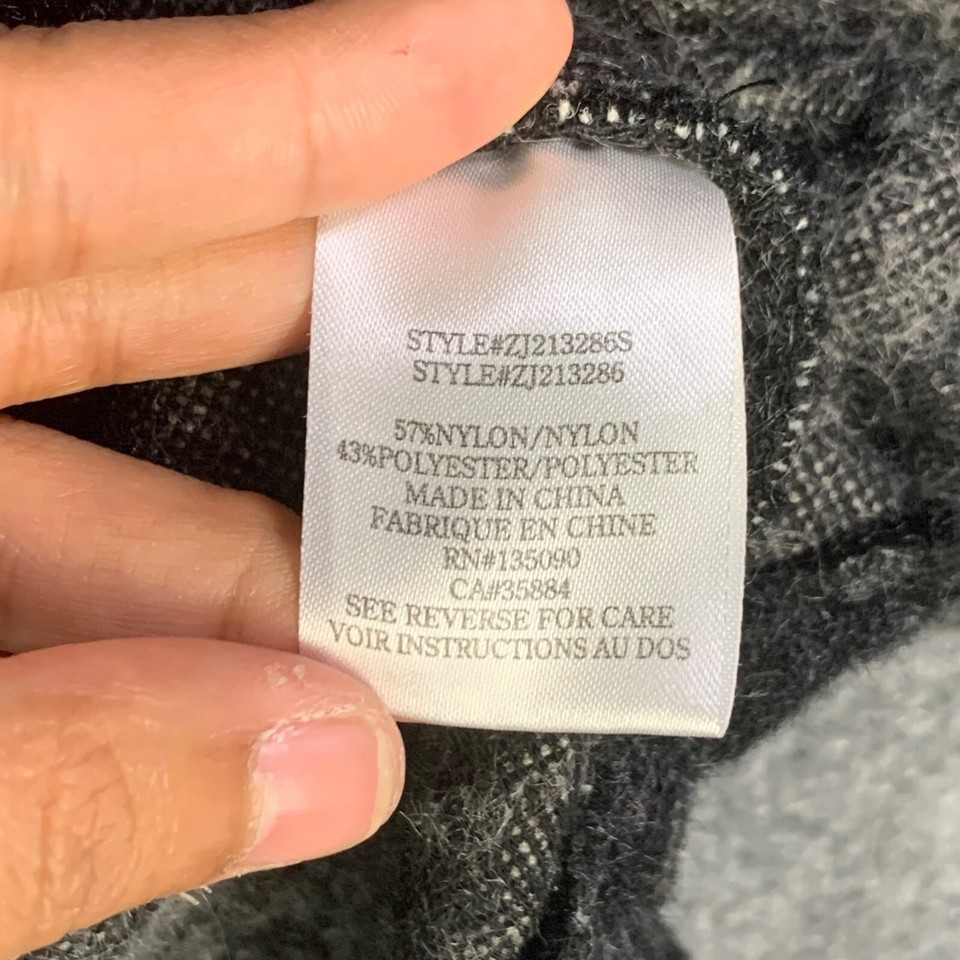 Z SUPPLY Plaid Tucker Jacket Shacket Women XS Black Ivory Soft Fuzzy