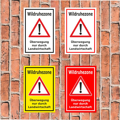 Schild Wildruhezone - Überwegung nur durch Landwirtschaft - 4 Größen -S00359-111