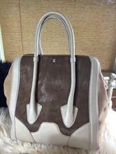 Pour La Victoire Handbag, Suede /  Leather / Horse Hair, Large Tote