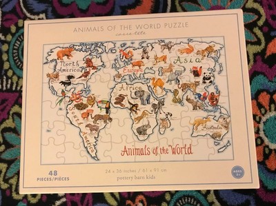 Pottery Barn For Kids Animals Of The World Puzzle 48 Jumbo Pieces