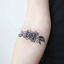 Temporary Tattoo - Small Flower Ornament  approx. 3.5" 