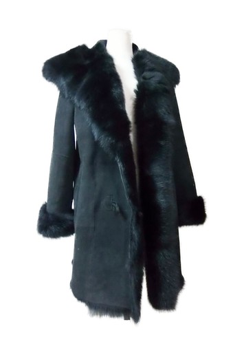 Toscanalamm Damen echtes Lammfell Lammfelljacke NEU Knebelknöpfe Schwarz Parka - Bild 2 von 5