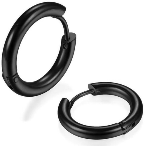 Stainless Steel Hoop Earrings Men Women Kids Hinged Hoop Medical - Picture 3 of 4