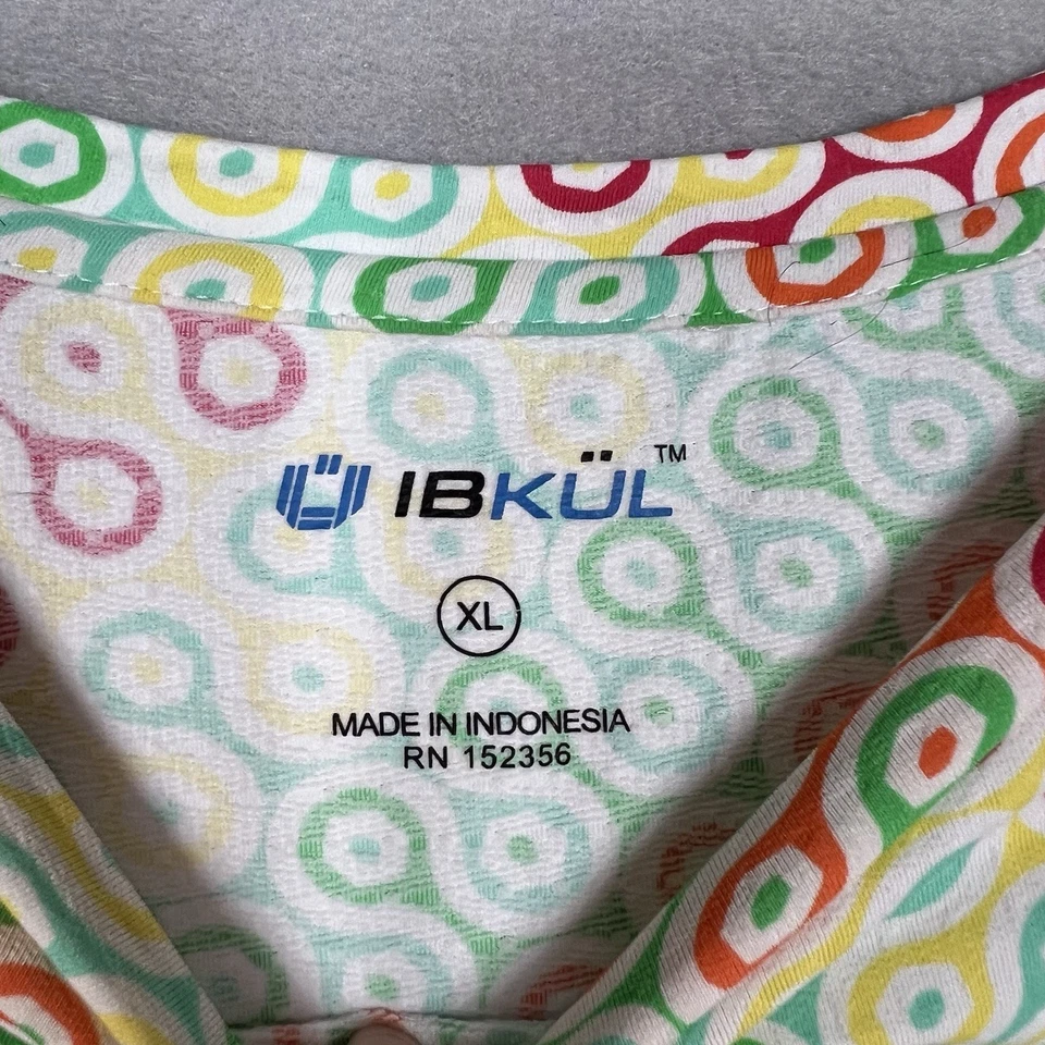 IBKUL Long Sleeve Top Womens XL Multicolor Pullover Mesh Underarm Golf Tennis - Image 4 of 4