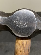 Rare Vintage 1800s Yerkes Plumb 28 Oz Ball Peen Hammer With 17 Handle USA