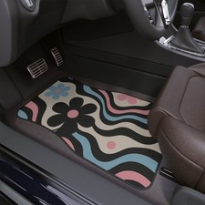 Retro Floral Wavy Pattern Car Floor Mat