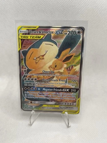🥜Pokémon TCG Eevee & Snorlax GX SM169 Holo Card MP Condition🥜