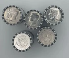 5 Rolls of Kennedy Half Dollars - Sealed Rolls, Never Opened, OBW