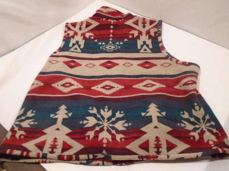 Jane Ashley Size 3X Womens Aztec South western Fleece Sleeveless Vest - Image 3 of 4