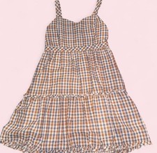 EUC Madewell Multicolor Gingham Tiered Tank Top Dress, Size XS