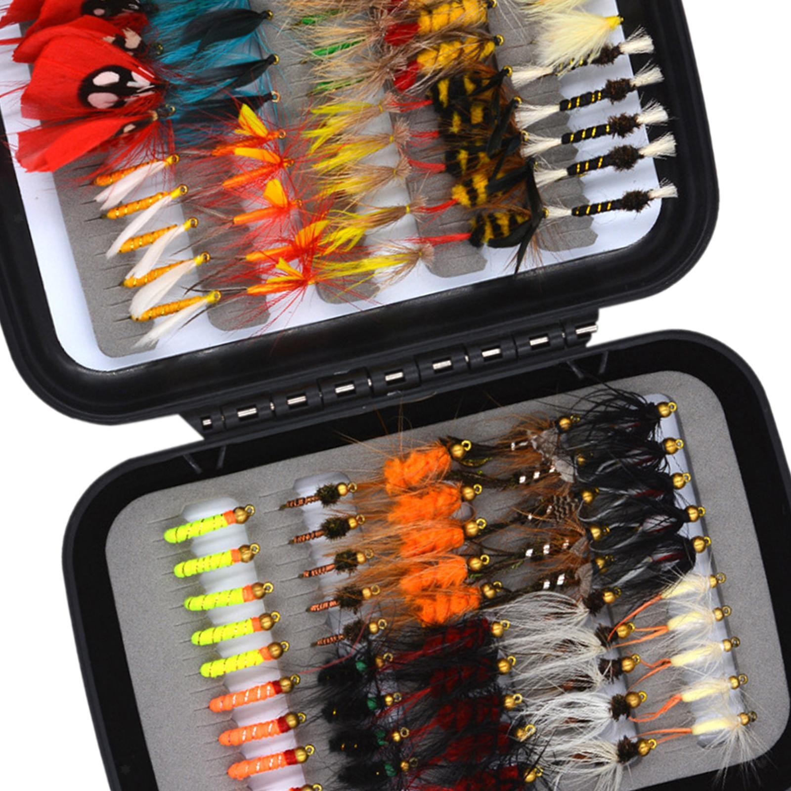 100 Pieces Fly Fishing Fly Assortment Fly Fishing Accessories Handmade with - Image 7