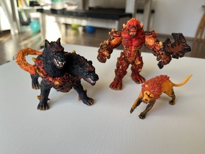Schleich Feuermonster Set   3 Figuren   Fantasy   vollständig   guter Zustand