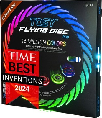 TOSY Flying Disc - 108 RGB Multicolor or 36 Monocolor LEDs, Super Bright, Smart 
