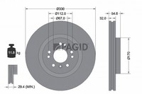 2X Bremsscheibe Pagid 54506NHC FüR Mercedes Klasse W251 V251 W164 280 CDI Matic