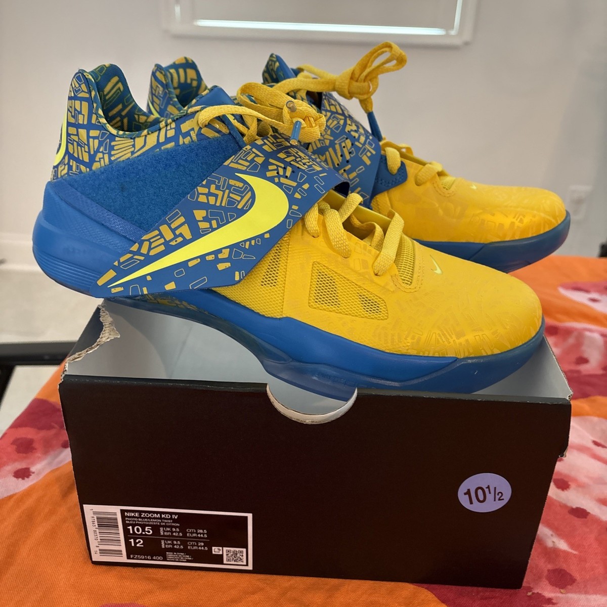 Nike Mens Sz Zoom KD Scoring Title 2025 Blue Lemon Twist