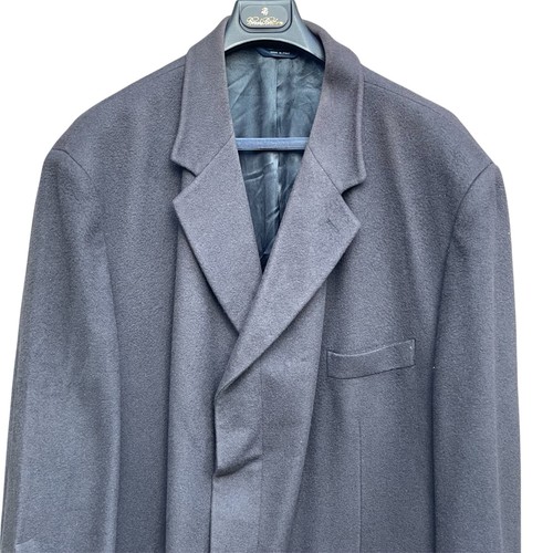 Brooks Brothers Men's Overcoat 100% Cashmere Black Trench Quiet Luxury Long 56R - Afbeelding 2 van 14