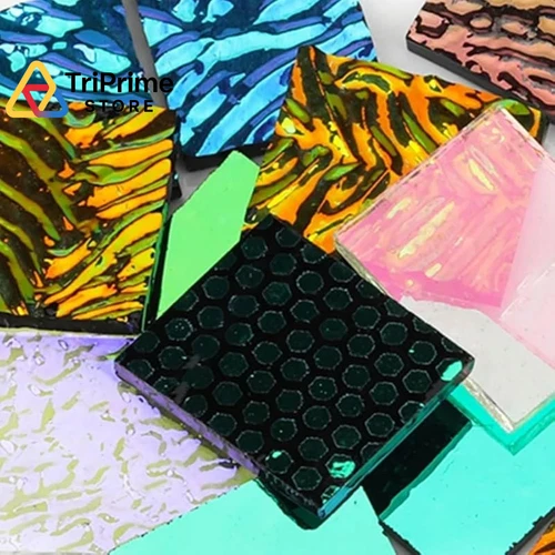 MUCOFEI 3 Bags COE90 Dichroic Glass Scrap Assorted Fusible Mix color - product listing photo
