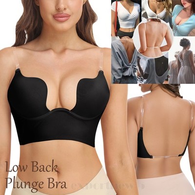 Low Back Bras for Women Invisible Backless Bra Secret Plunge Bra Multiway Bras