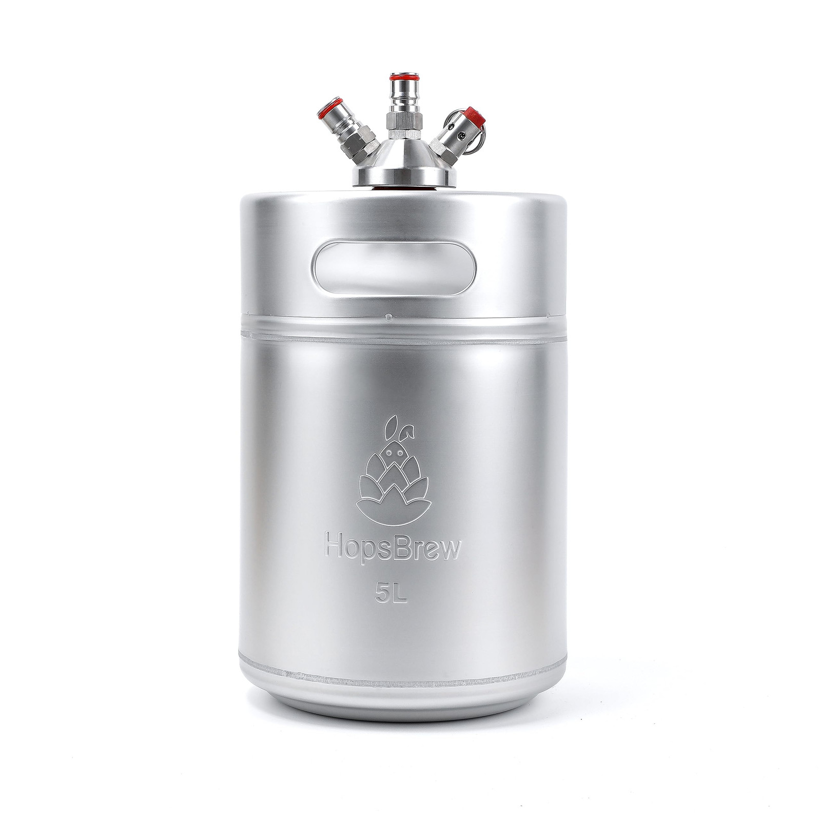 Hopsbrew Mini 304 Edelstahl Keg Growler (5L Standard Silber mit Speer) (n6t)