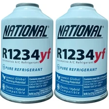 National R1234yf Refrigerant Automotive A/C Recharge 8oz Self Sealing Can 2 Pack