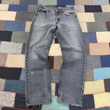 Vintage 90s Levi's 501 Jeans Men's Gray Denim Classic Straight Button Fly 33X32