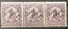 Hungary 1919 Reaper French Occupation Bácska Overprint 15 Filler 3 x Stamps MNH
