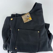 Carhartt Double Knees Duck Bibs Overalls Mens 46x28 R01 BLK Black NWT NOS