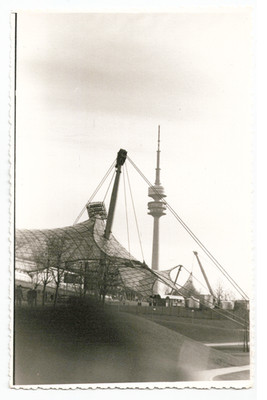 Original PHOTO Munich 1972 Olympic Park - Olympiaturm Stadium Tent Roof View
