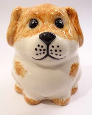 England, BLP Babbacombe Pottery Funnel Pie Bird Vent * Round Puppy Dog