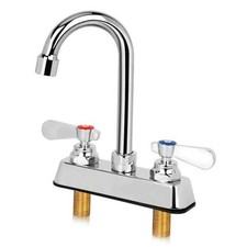 Commercial Bar Sink Faucet 4" Center Deck Mount 3-1/2" 3-1/2" Swivel Spout