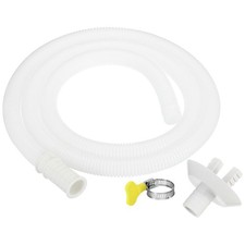 4.9ft Air Conditioner Drain Hose Kit, Hose with Clamp Connector 2, White