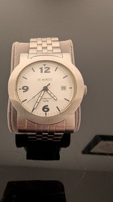 EXCELLENT, ELITE ,VINTAGE, ST. MORITZ WATCH, WHIT DIAL, SILVER.TESTED.GREAT COND
