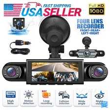4-Channel Dashcam 360  1080P HD Car Dash Cam Front Rear Inside Left Right