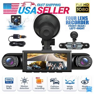 4-Channel Dashcam 360° 1080P HD Car Dash Cam Front Rear Inside Left Right